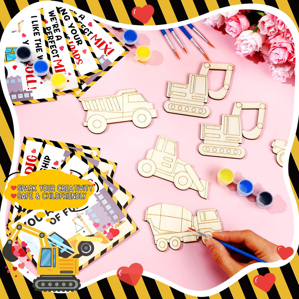 Ctosree construction-themed cards for kids to customize at home or classroom.