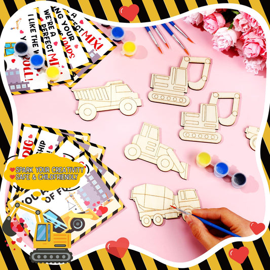 Ctosree construction-themed cards for kids to customize at home or classroom.