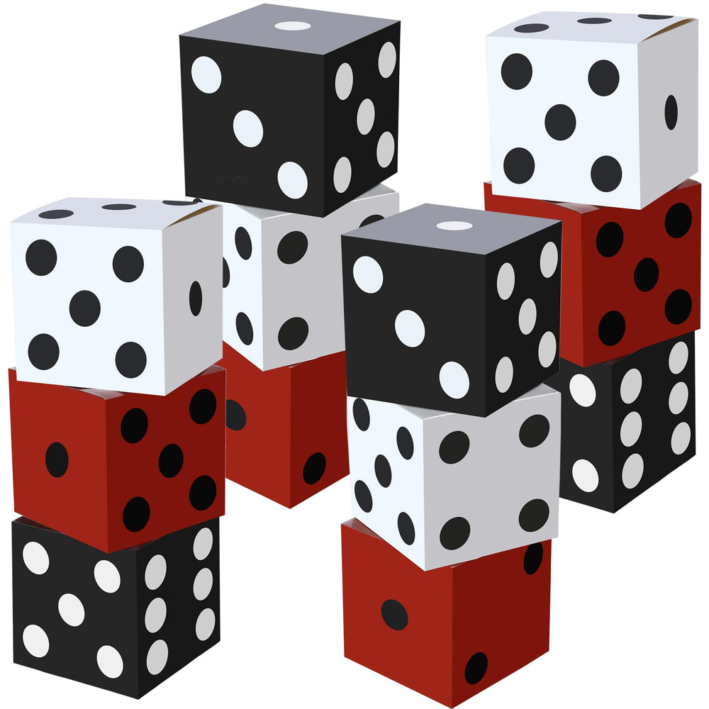 Ctosree dice box red 11-inch centerpiece for a bold Las Vegas-themed tablescape