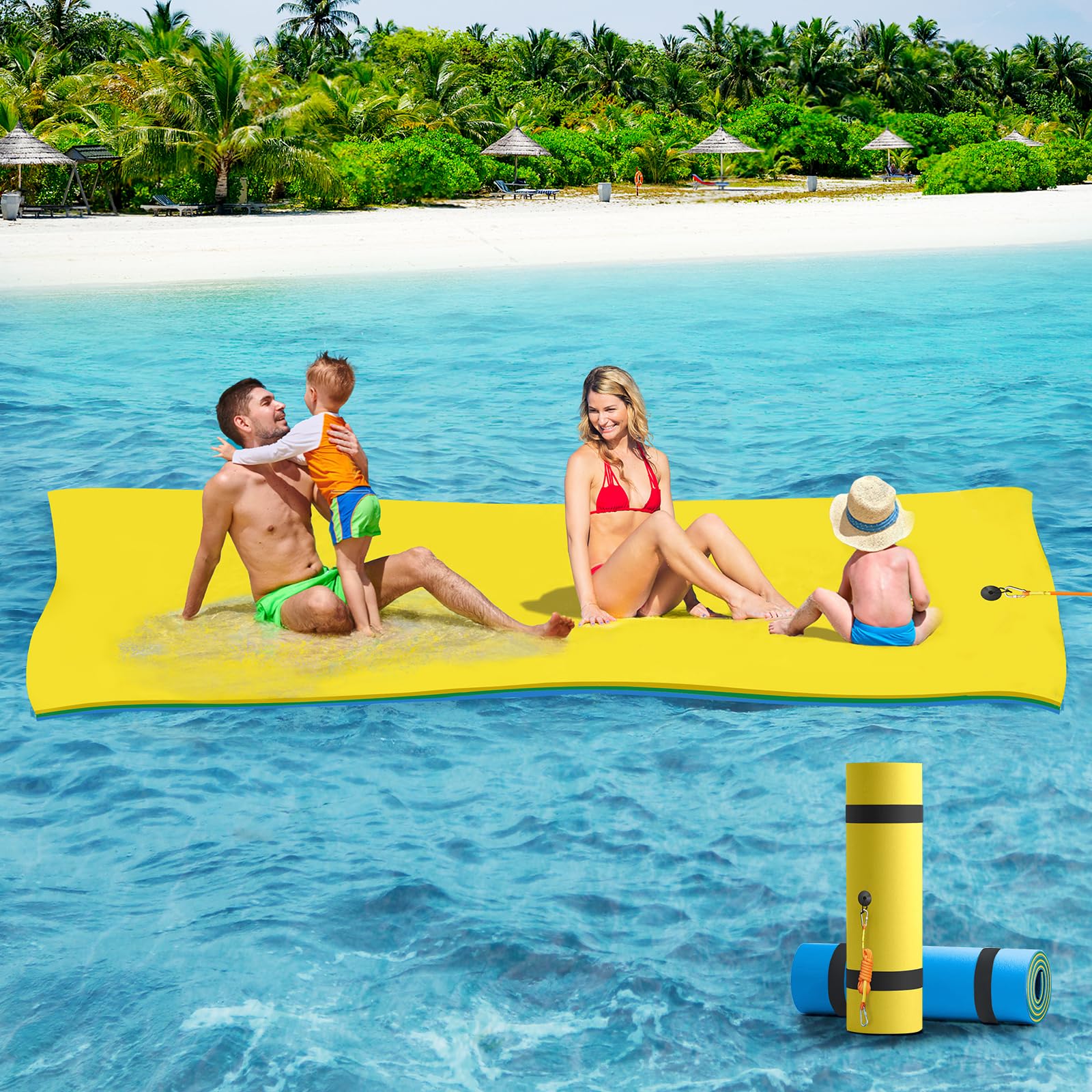 CTSC Lily Pad Floating Mat setup on calm water for family fun