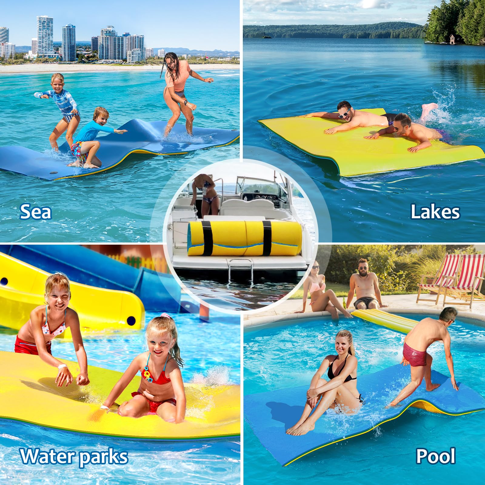 Rolled mat with storage straps for easy transport