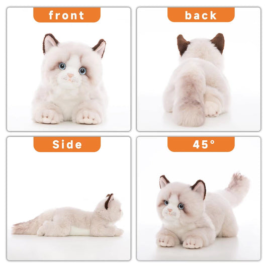 CU-MATE 20-inch gray Ragdoll plush detailed face for imaginative play.