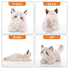 CU-MATE 20-inch gray Ragdoll plush detailed face for imaginative play.