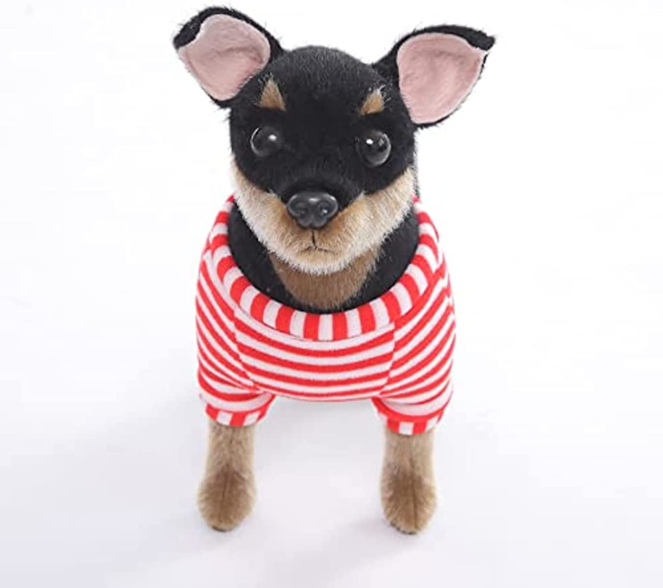 CU-MATE Doberman plush face detail highlighting eyes and nose for realism