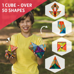 Cubendi Infinity Cube stackable play supports group challenges and puzzlers.