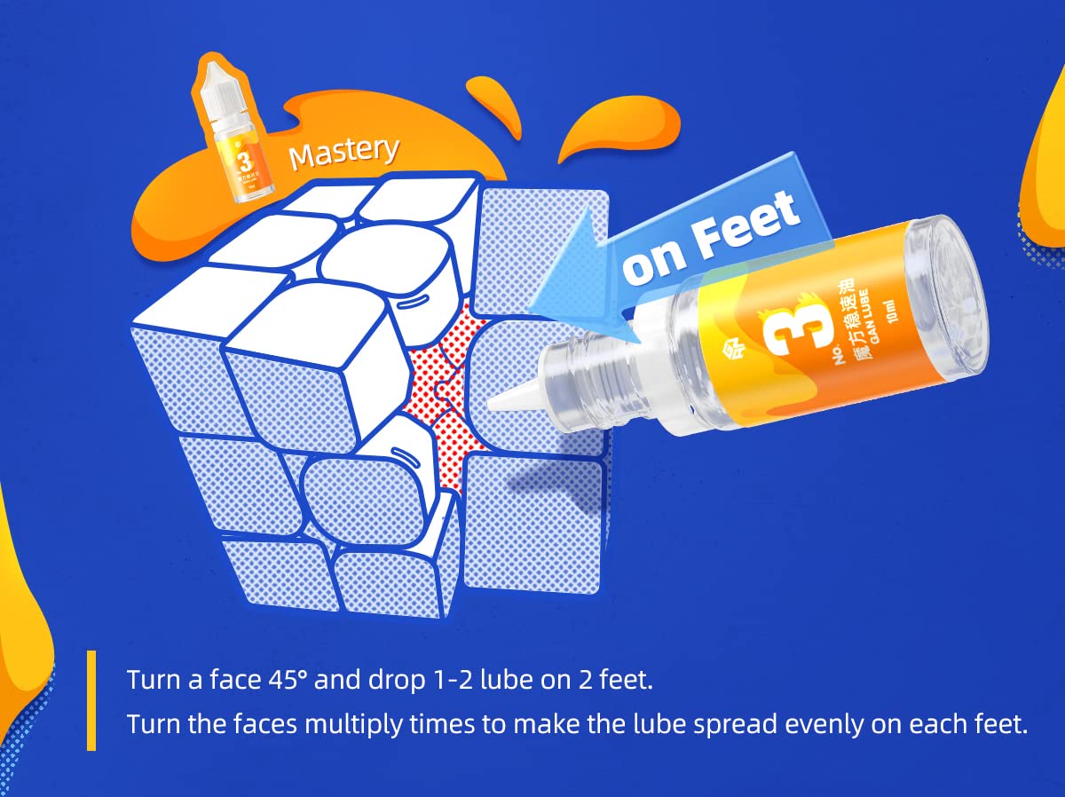 Cube turning smoothly after lube application for speed