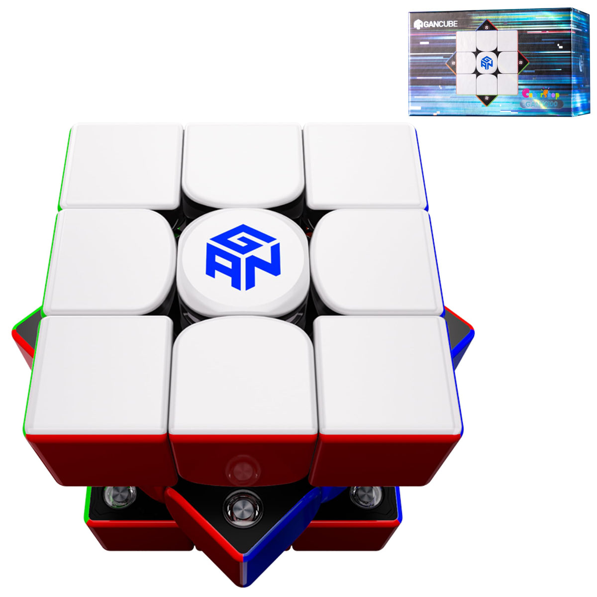 CuberShop GAN V100 front view shows compact 55mm cube ideal for on-the-go solves.