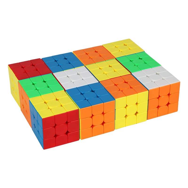 Cuberspeed 12-pack 3x3x3 stickless full-size cubes enable fast, smooth solves.