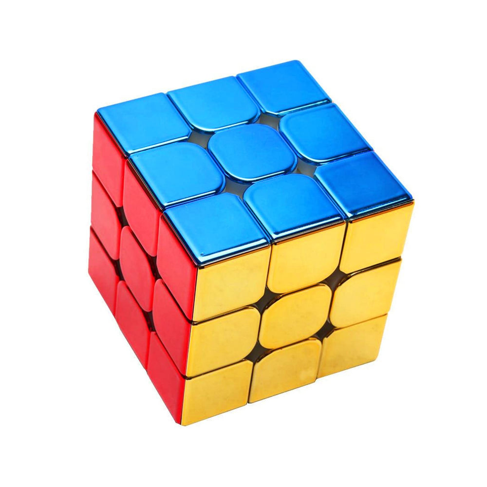 Cuberspeed Cyclone Boys Metallic 3x3 cube, front view, reflective finish for display