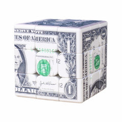 Cuberspeed Dollar Cube front view with dollar bill graphics for engaging puzzle play