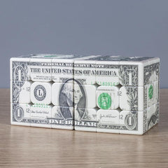 Cuberspeed Dollar Cube top view highlighting dollar bill imagery across faces