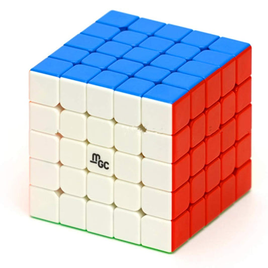 Cuberspeed MGC 5x5x5 cube front view, compact magnetic puzzle for speed cubing.