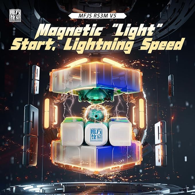 Cuberspeed MoYu RS3M V5 maglev system enables smoother, quicker turns.