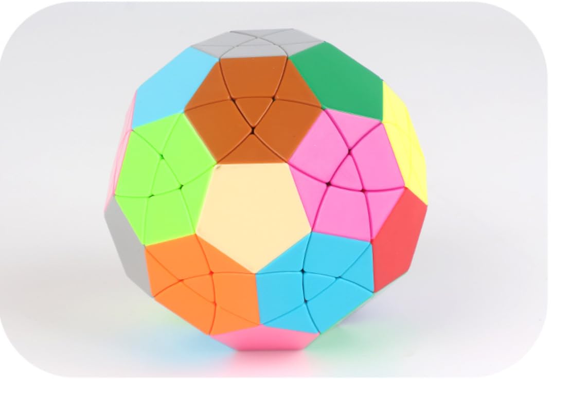 Cuberspeed YuXin Soccer pentagonal puzzle opened to reveal solving progress and internal mechanism