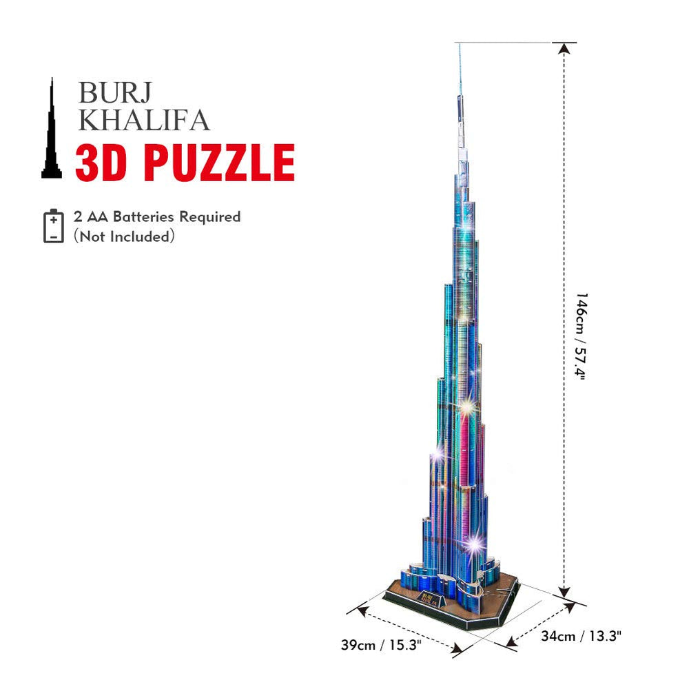 CubicFun Burj Khalifa diorama suitable for desk or shelf.