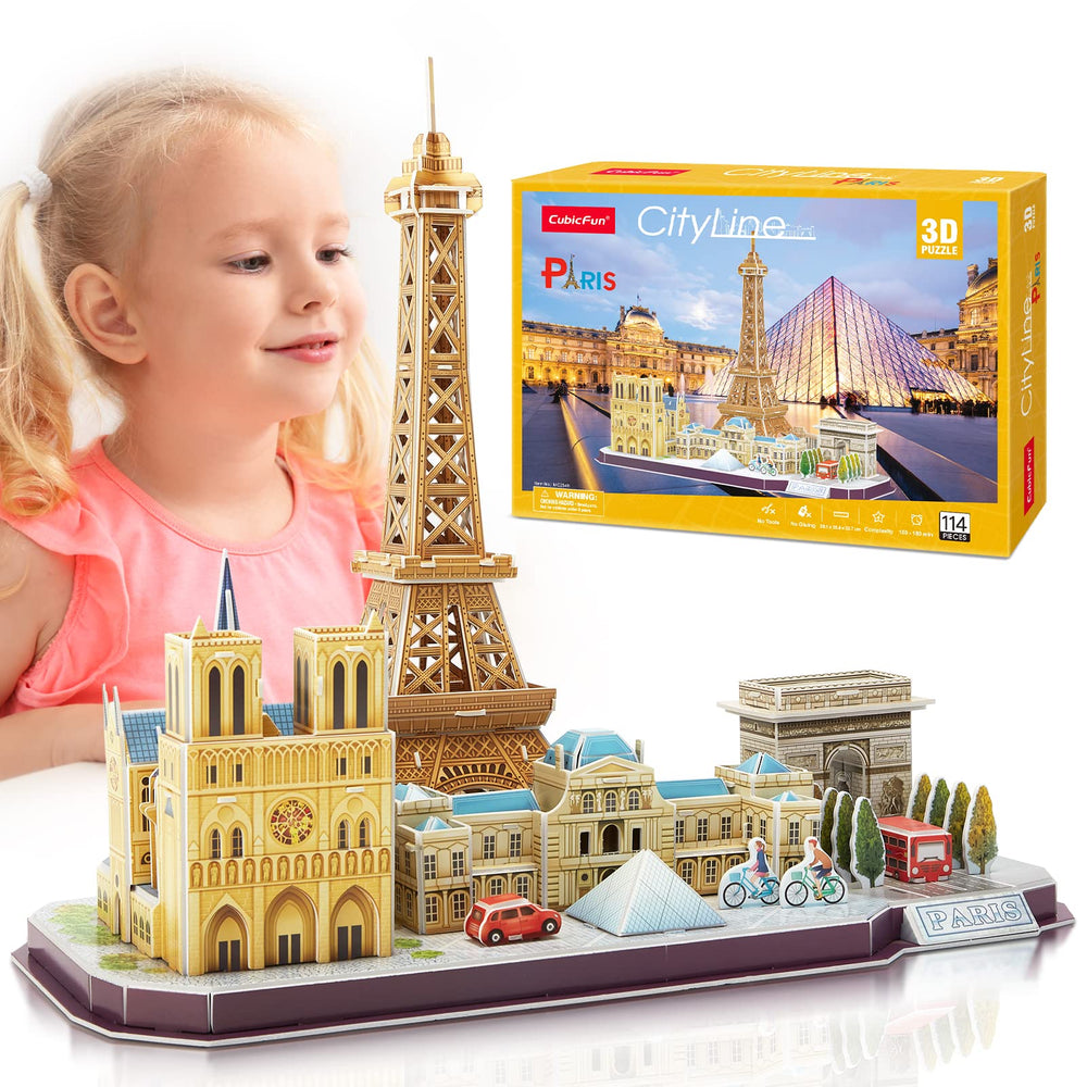 CubicFun Eiffel Tower 3D puzzle ready for hands-on learning and display.