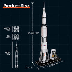 CubicFun NASA Apollo Saturn V puzzle display-model inspires collectors and space fans.