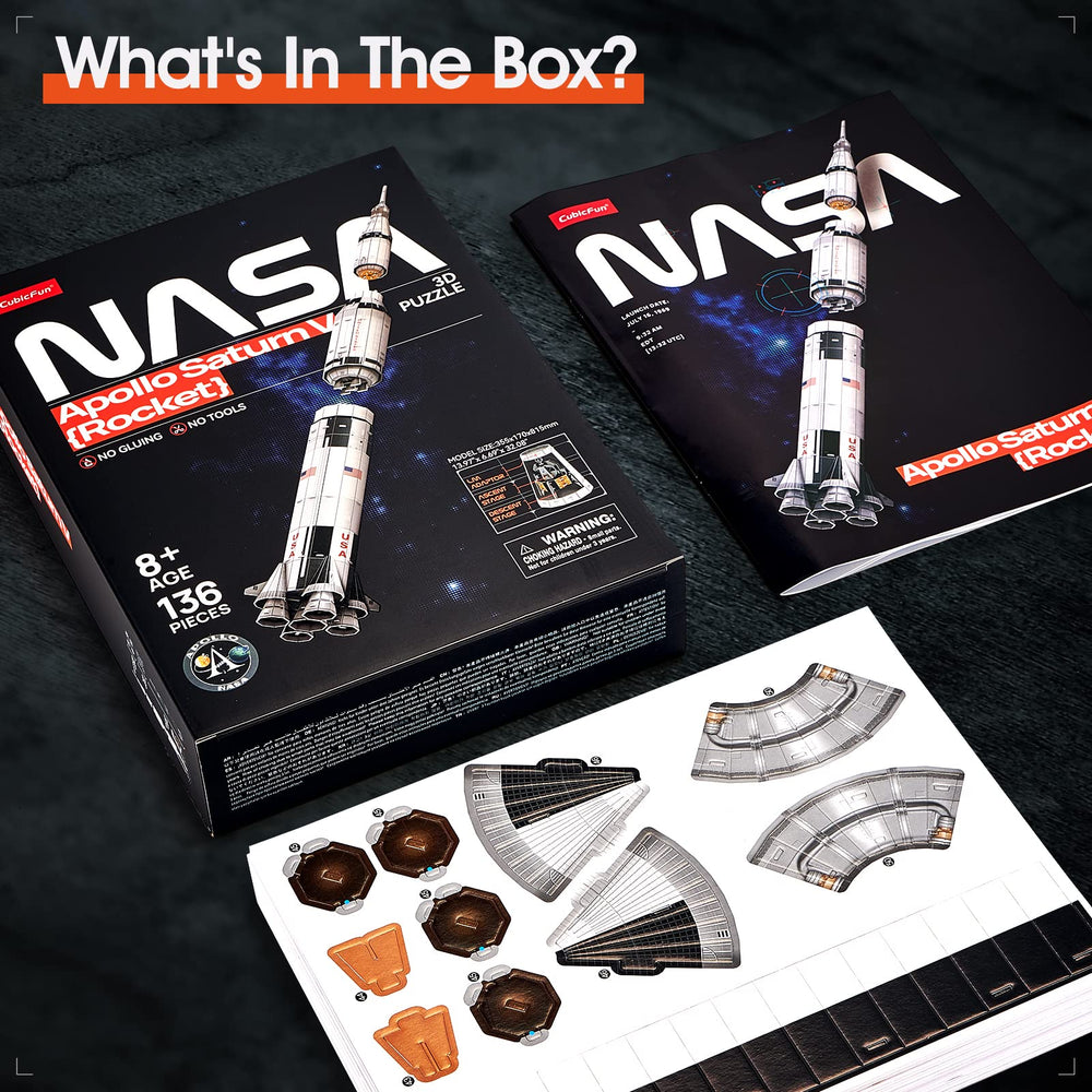 CubicFun NASA Apollo Saturn V puzzle educational-kit encourages curiosity about space exploration.