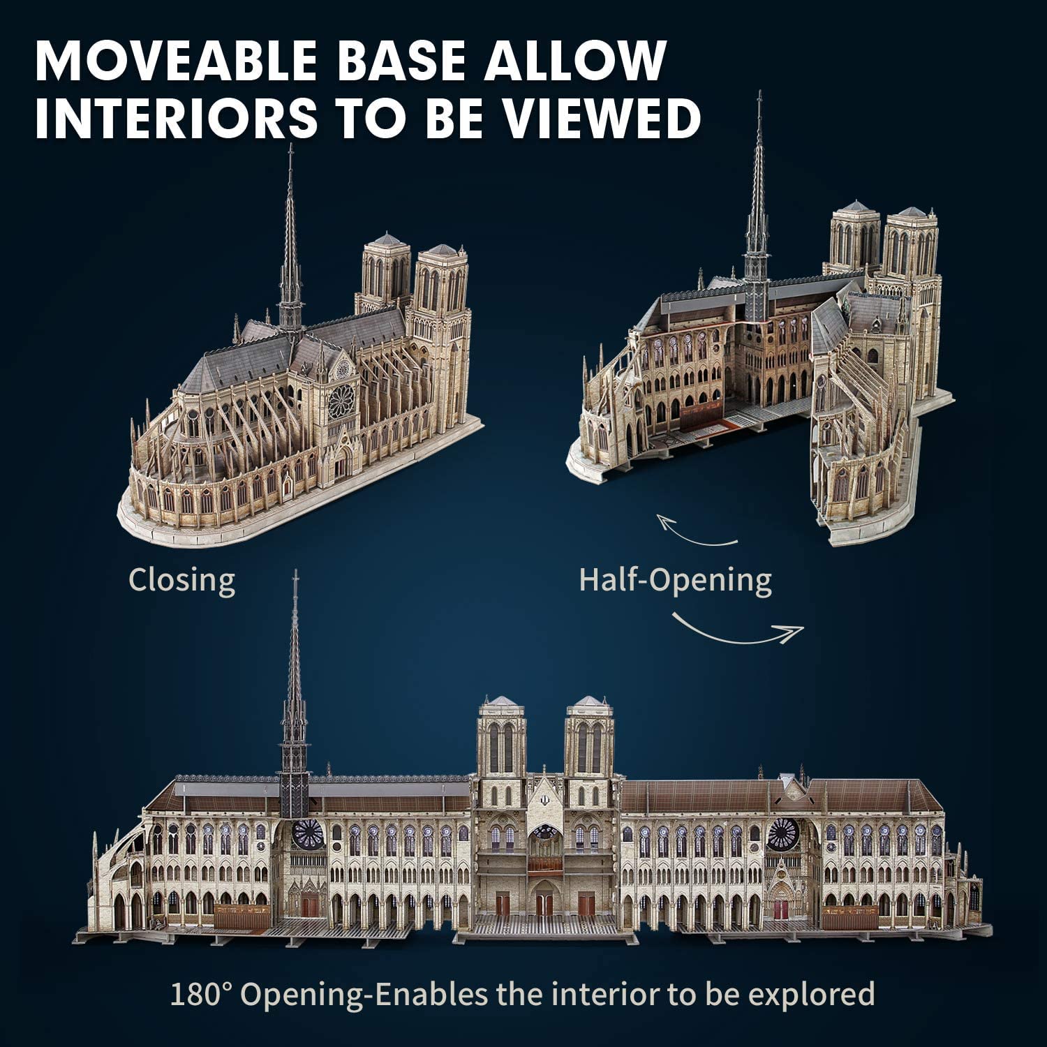 CubicFun Notre Dame 3D puzzle large dimensions provide a striking centerpiece in any space