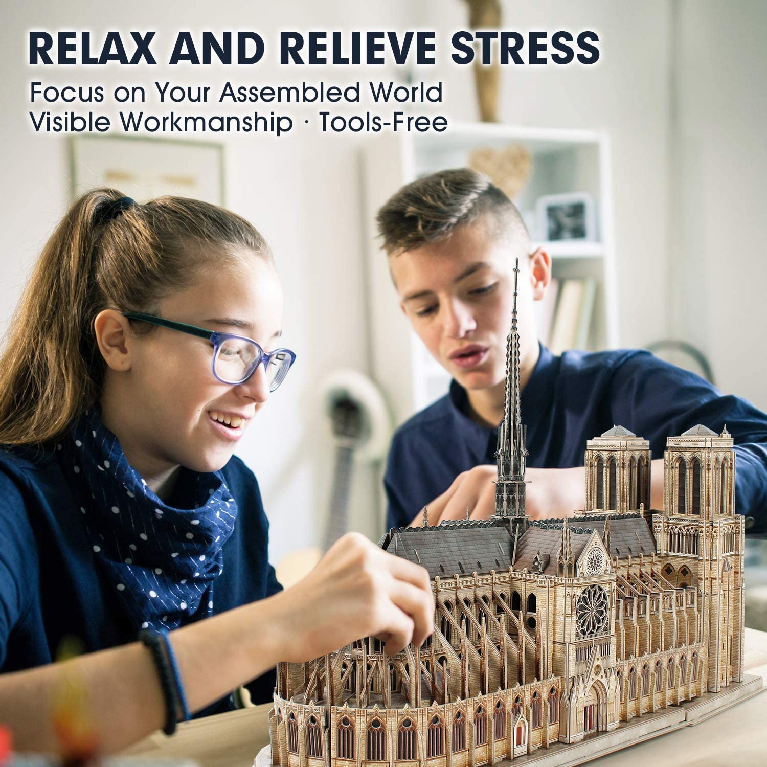 CubicFun Notre Dame 3D puzzle green foam board offers sturdy construction and realism