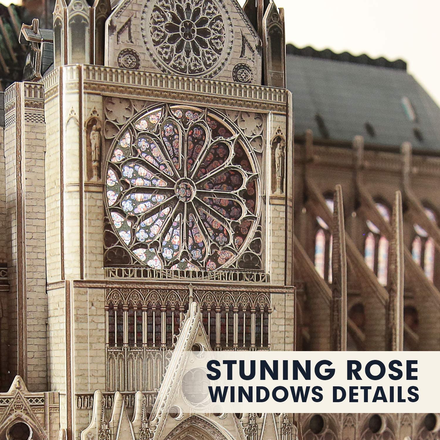 CubicFun Notre Dame 3D puzzle open wall reveals interior details for collection-worthy display