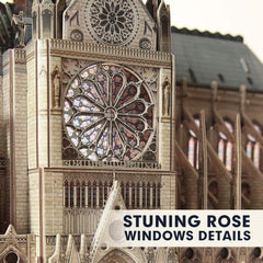 CubicFun Notre Dame 3D puzzle open wall reveals interior details for collection-worthy display