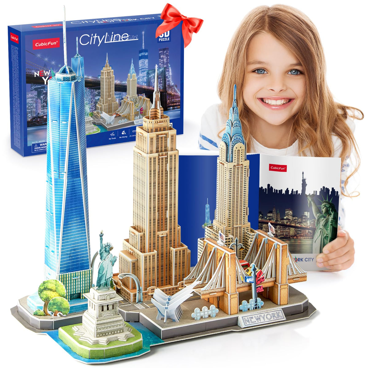 CubicFun NYC skyline Empire State Building puzzle for kids 8-12 with hands-on learning
