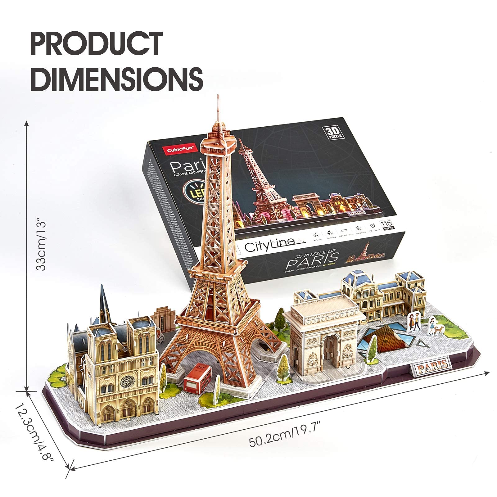 CubicFun Paris Cityline 3D puzzle decor adds a charming focal point to rooms.