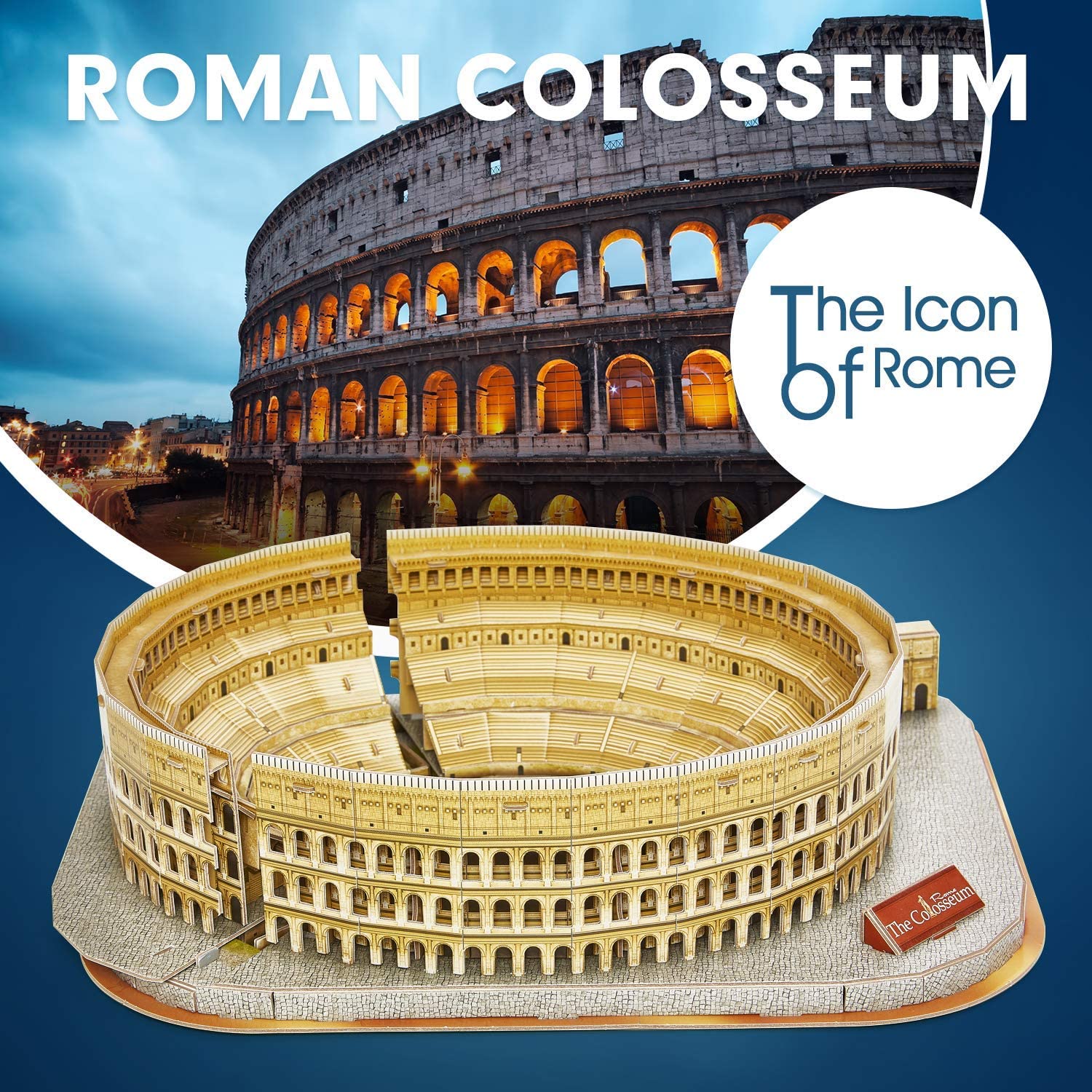 CubicFun Rome Colosseum DIY model shown during assembly.