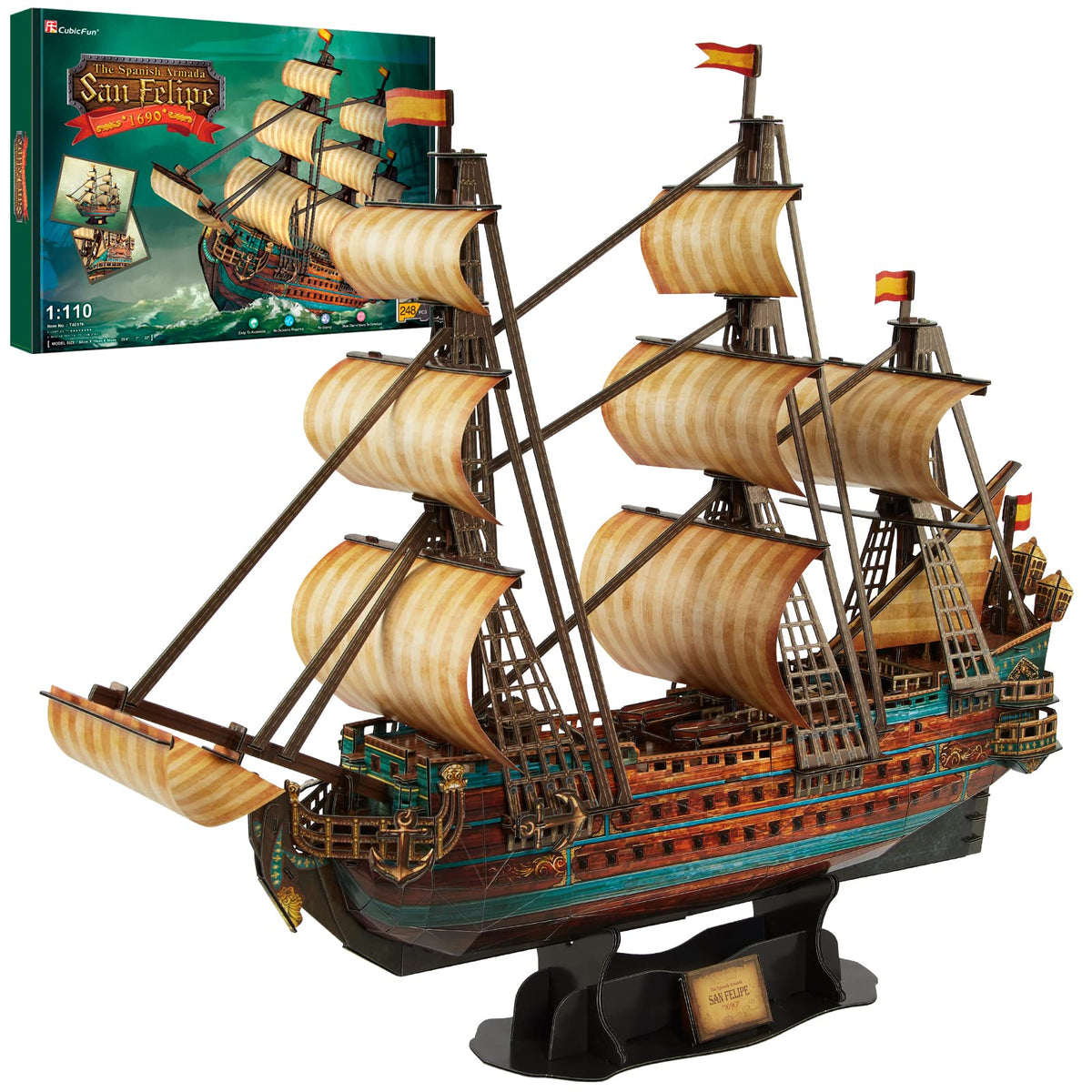 CubicFun San Felipe 1960 model overview: a detailed ship replica for hands-on learning.