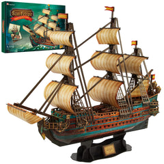 CubicFun San Felipe 1960 model overview: a detailed ship replica for hands-on learning.