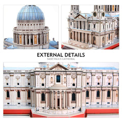 CubicFun Saint Paul Cathedral finished size 18.59 by 11.18 by 11.74 inches for display