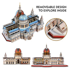 CubicFun Saint Paul Cathedral interior panorama shows panoramic views during assembly and display