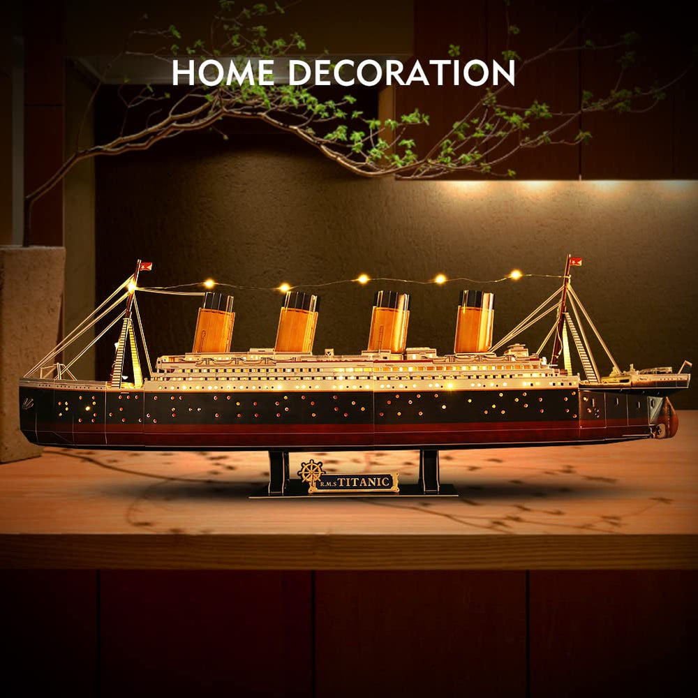 CubicFun Titanic large display model enhances shelf decor.