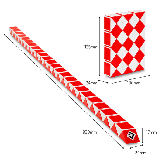 CUBIDI Magic Snake Cube red in hand, promotes focus during car trips.