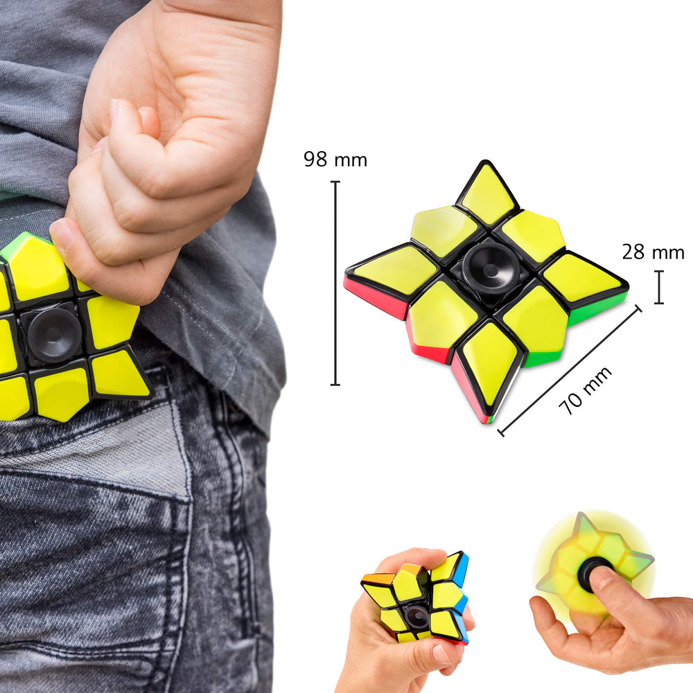 CUBIDI Star Fidget Cube travel-friendly image highlights easy carry for lines, planes, and commutes.