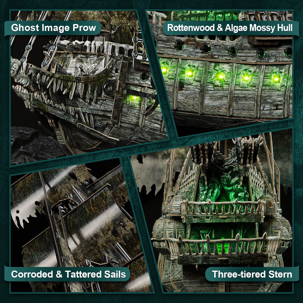 CubicFun Flying Dutchman puzzle close-up shows cannons and sails for display.