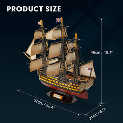 Cubifun HMS Victory packaging includes all pieces with no tools.