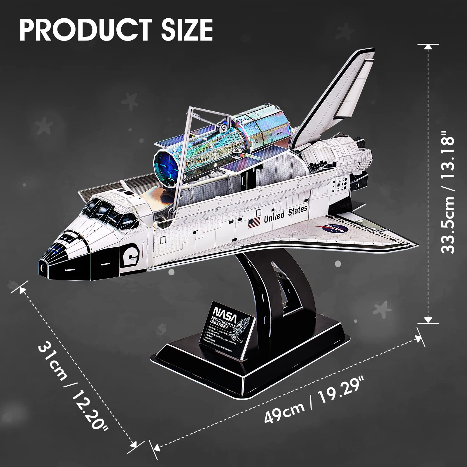 CubicFun NASA Space Shuttle Discovery 126-pieces-count close-up of parts.