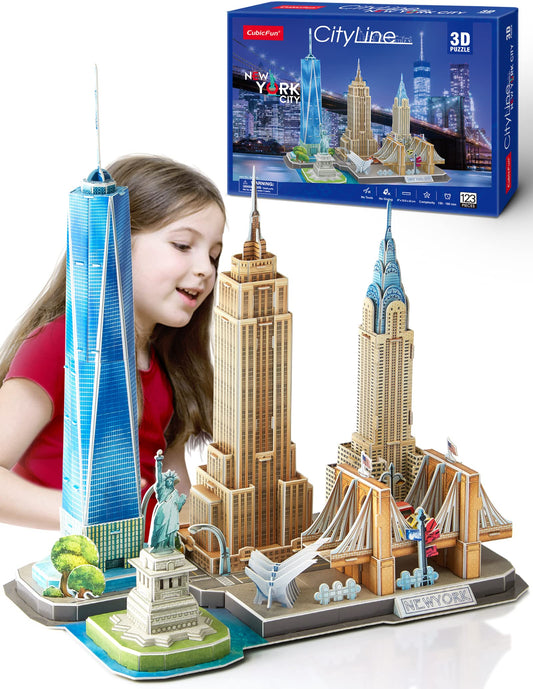 CubicFun NYC 3D puzzle skyline model for creative play.