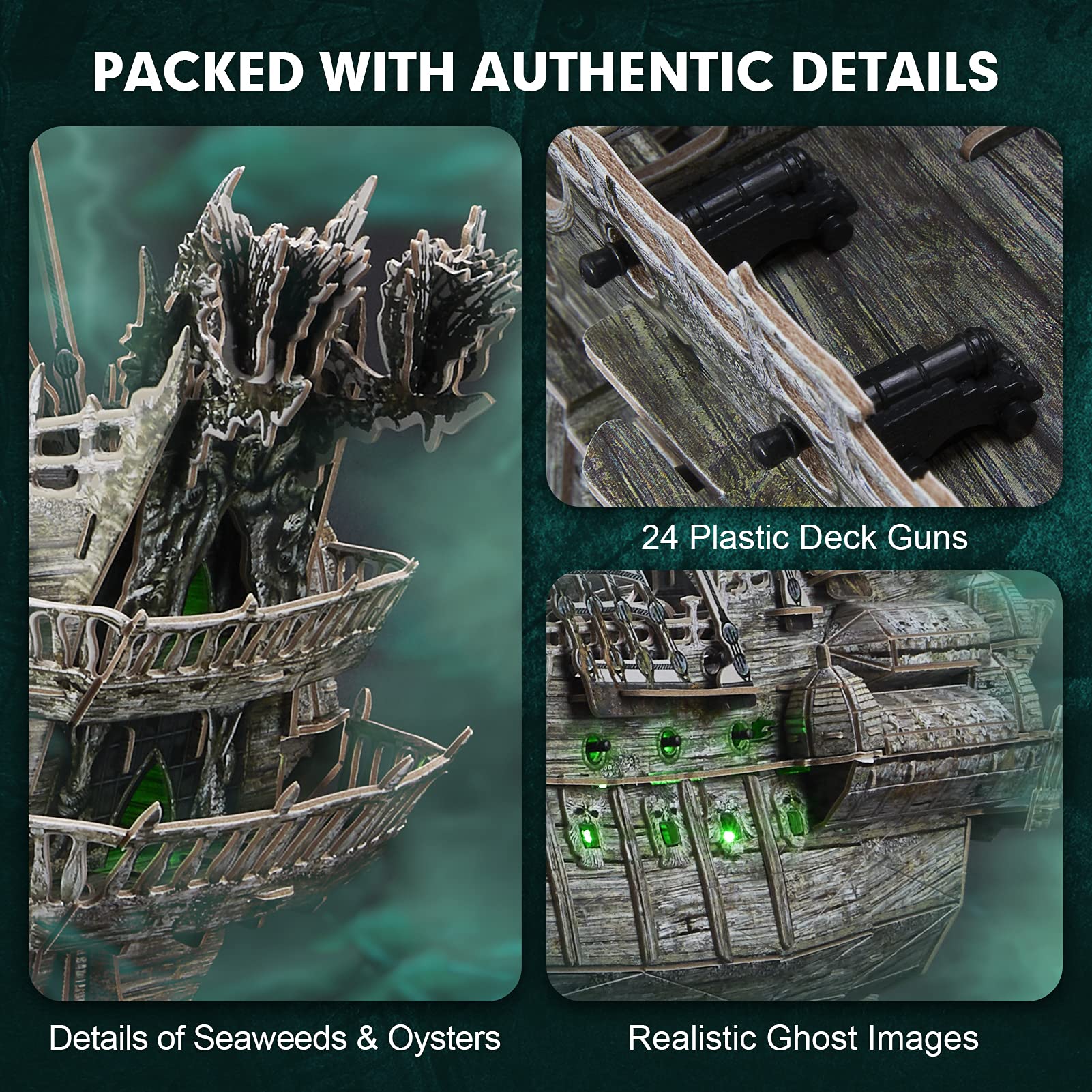 Cubifun pirate cannons detail evokes battle-ready ambiance for shelf