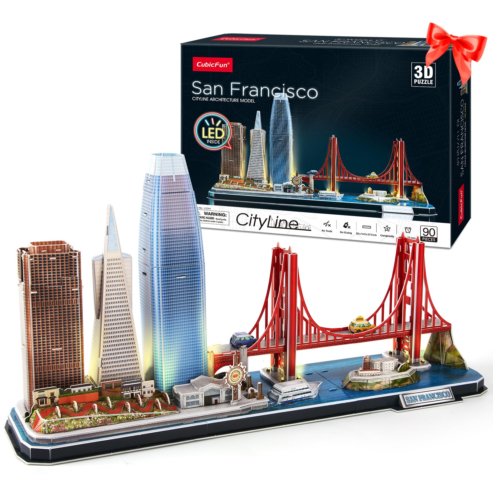 CubicFun San Francisco skyline collection with seven landmarks for a hands-on learning project.