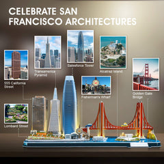 CubicFun SF skyline LED night light illuminating a detailed cityscape.