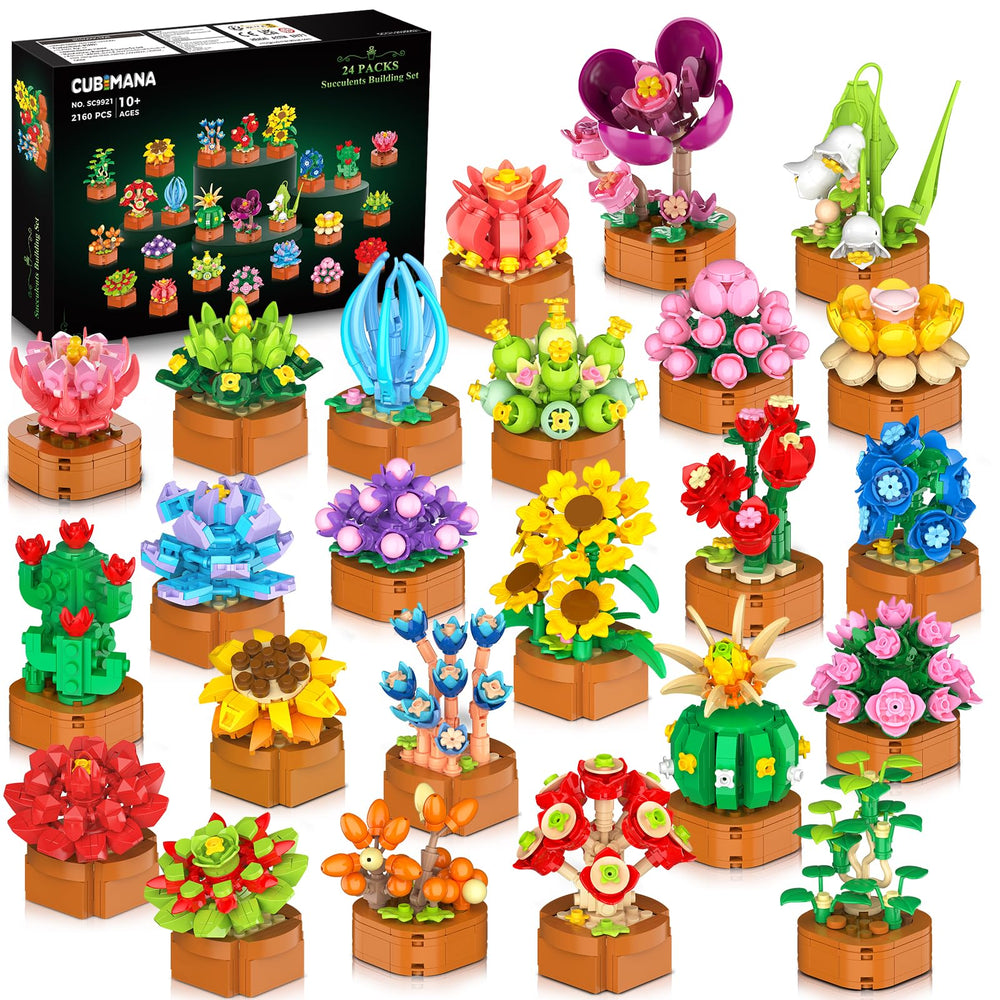 CUBIMANA 24-pack valentines flowers kit for desk decor.