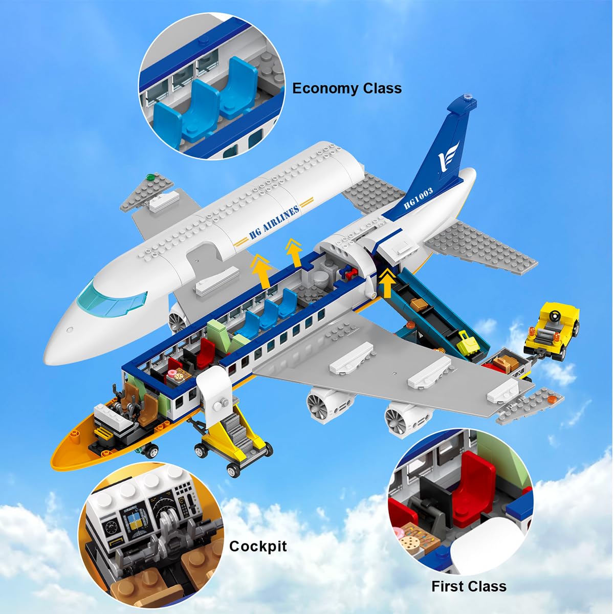 CUBIMANA baggage trucks complement the set for realistic airport logistics