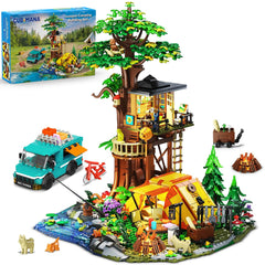 Cubimana camping tree house look-out tower showing panoramic views for imaginative play