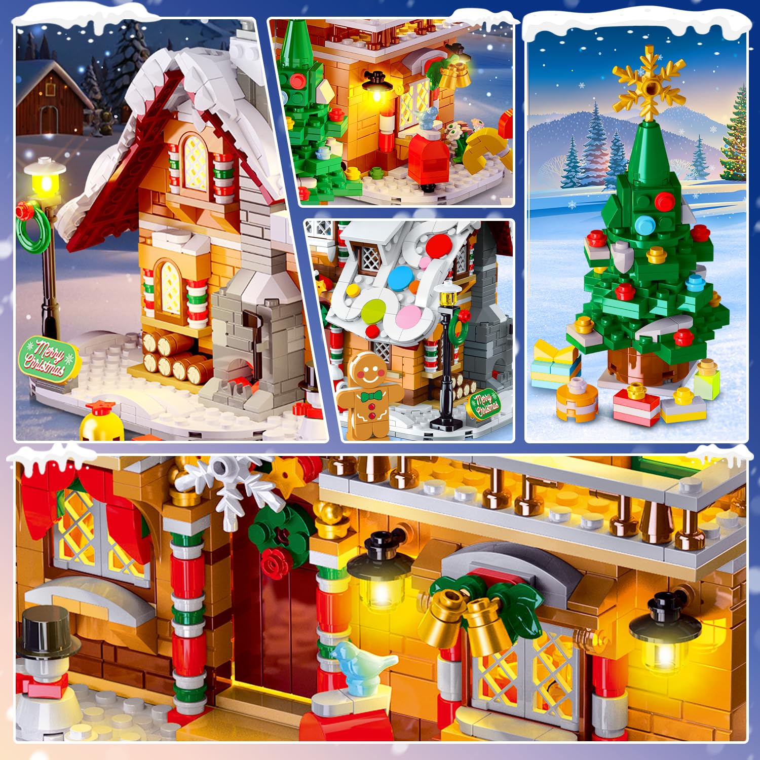 Christmas village trees and gingerbread men spark storytelling