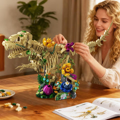 CUBIMANA dino-botanical sculpture built from durable bricks for home display.