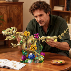 CUBIMANA dinosaur botanical illumination — light-up base creates warm ambience at night.