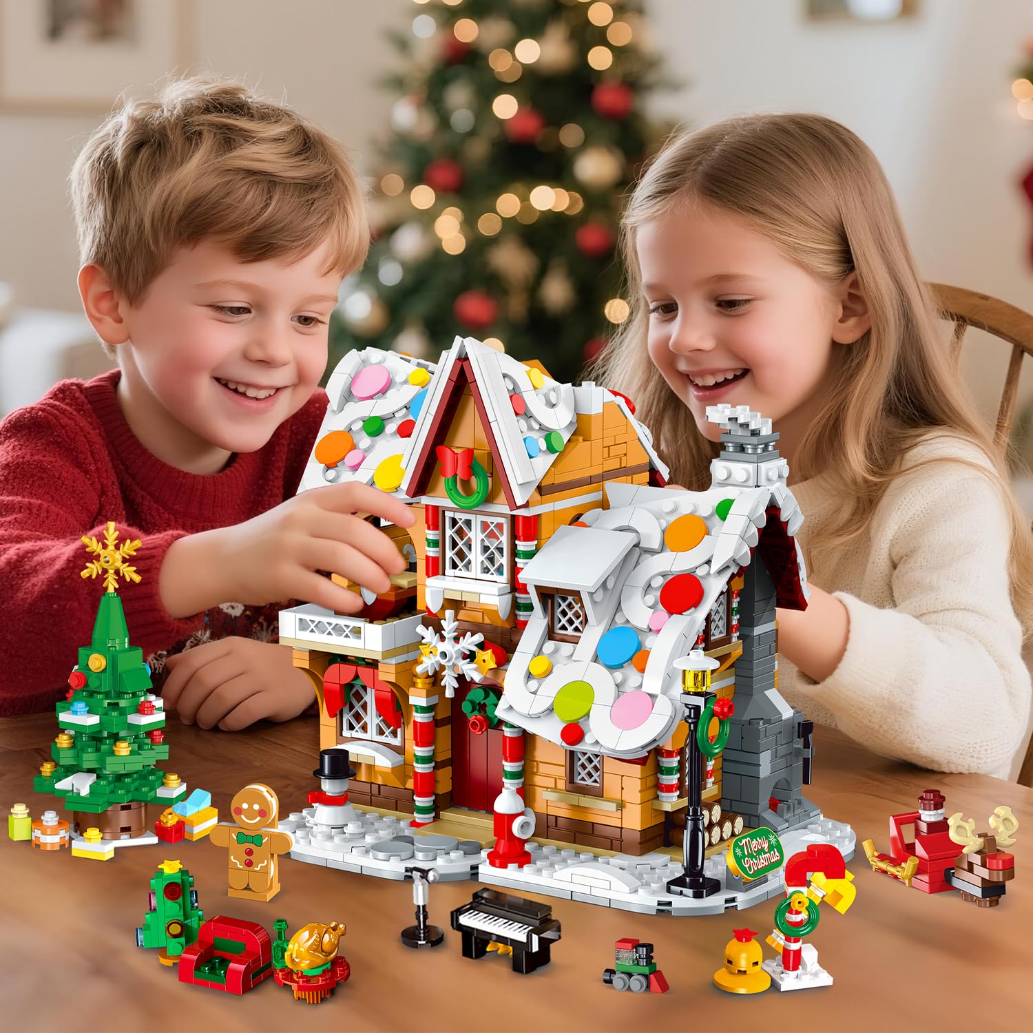 Gift-ready holiday block toy for seasonal gifting